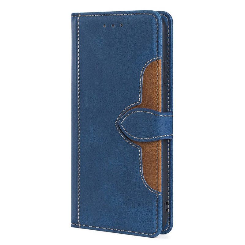 Folio-hoesje voor Samsung Galaxy A53 5G Imitatieleer Bicolor Stijlvol