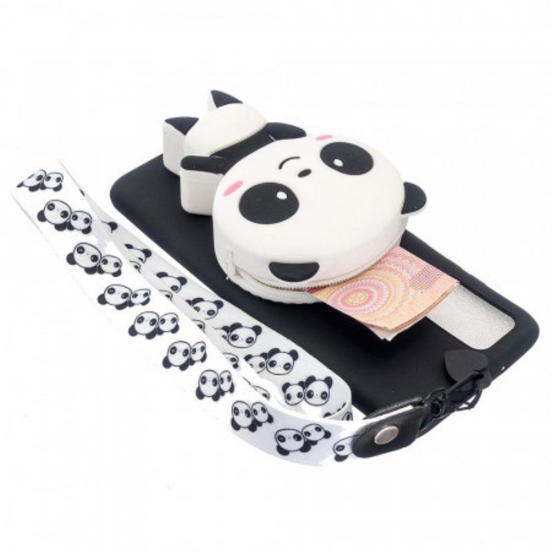 Hoesje voor Samsung Galaxy A53 5G 3d Panda Met Karabijnkoord