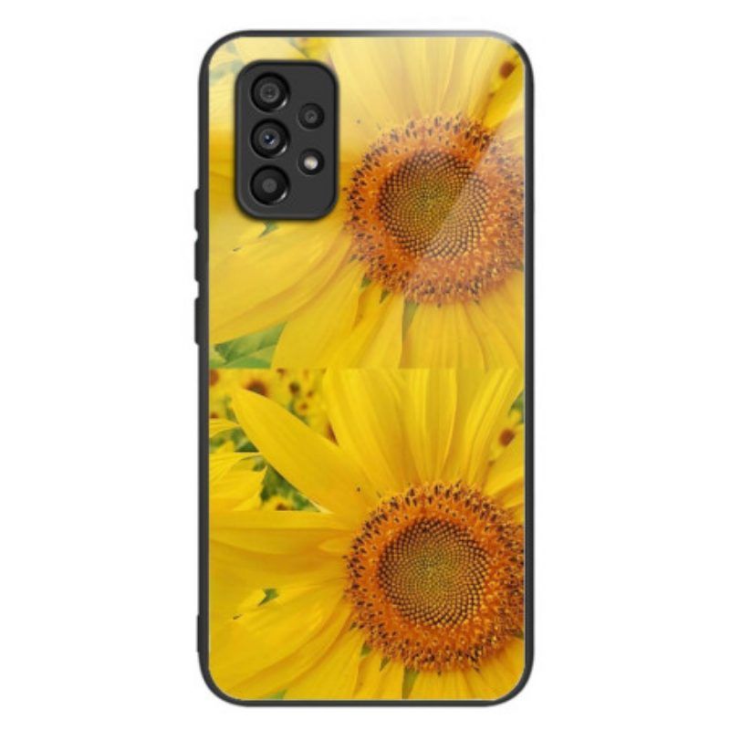 Hoesje voor Samsung Galaxy A53 5G Zonnebloem Gehard Glas