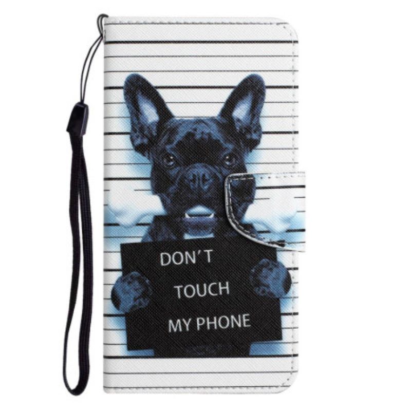 Leren Hoesje voor Samsung Galaxy A53 5G Met Ketting Hond Raakt Niet Aan Met Lanyard