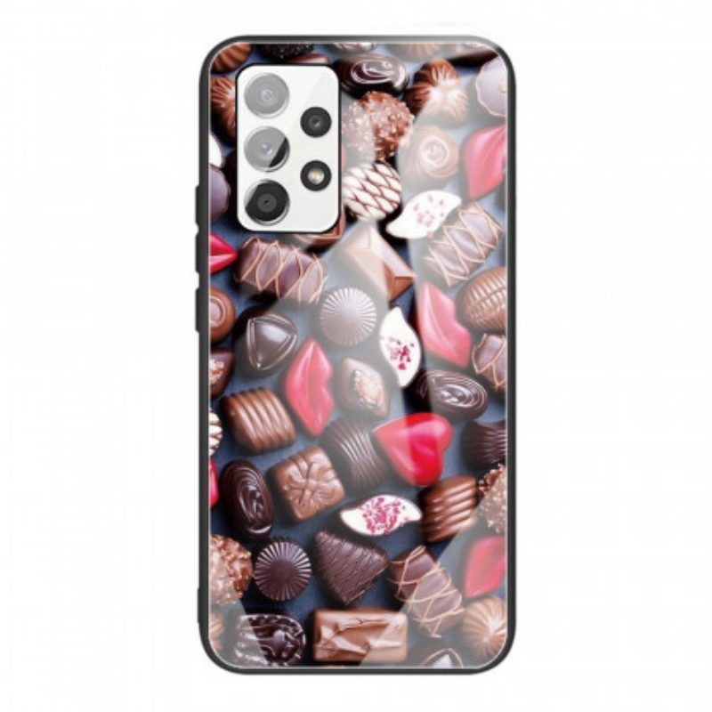 Telefoonhoesje voor Samsung Galaxy A53 5G Chocolade Van Gehard Glas