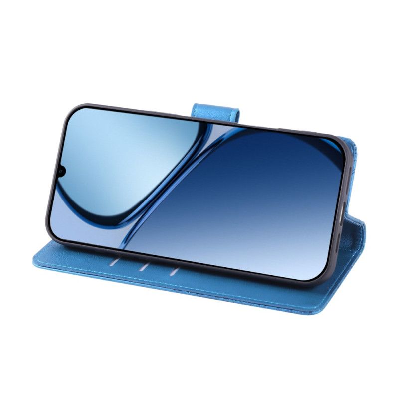 Leren Hoesje Realme C61 Bloemenkant Bescherming Hoesje