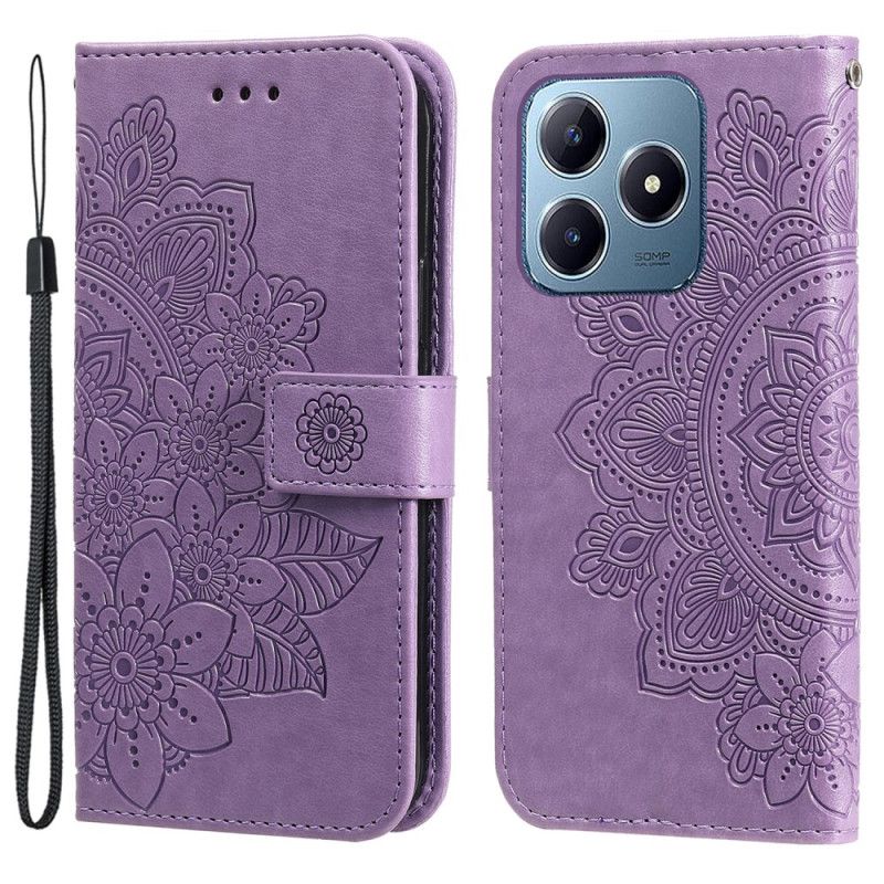 Leren Hoesje Voor Realme C61 Mandala-print