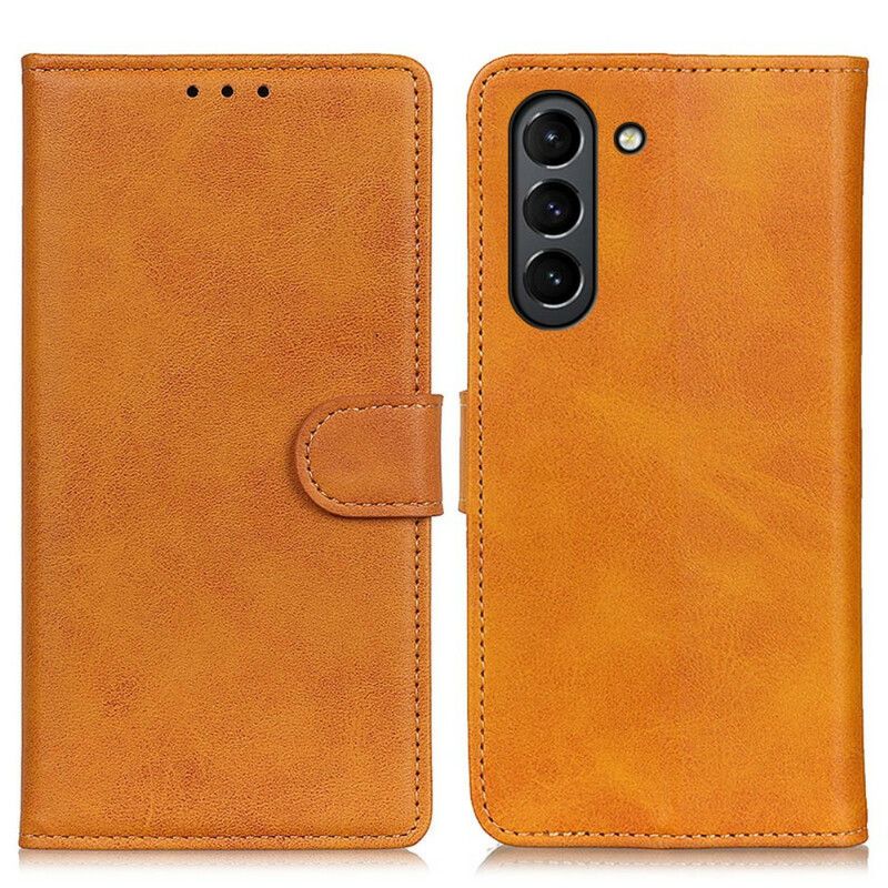 Bescherming Hoesje Samsung Galaxy S21 Fe Retro Mat Leereffect