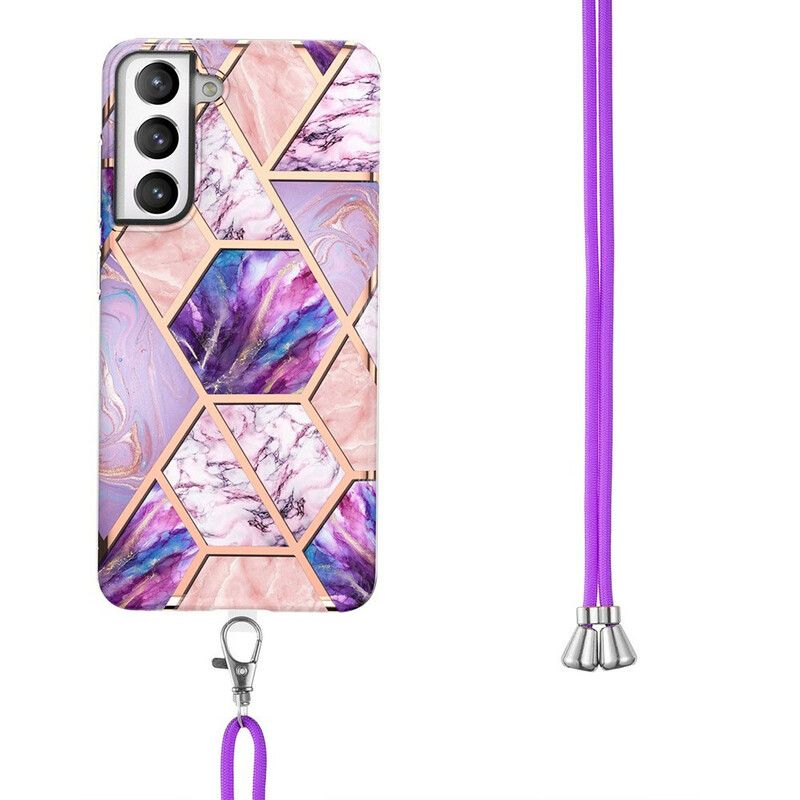 Cover Hoesje Samsung Galaxy S21 Fe Telefoonhoesje Premium Marmeren Koord