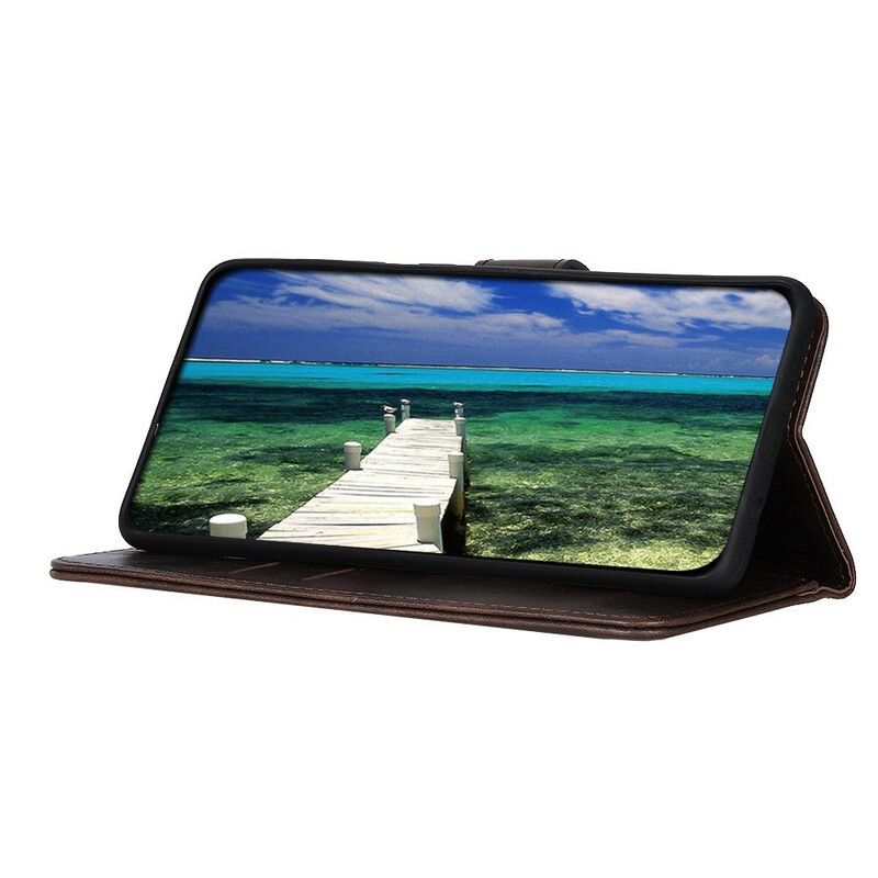 Flip Case Leren Samsung Galaxy S21 Fe Bison Leereffect