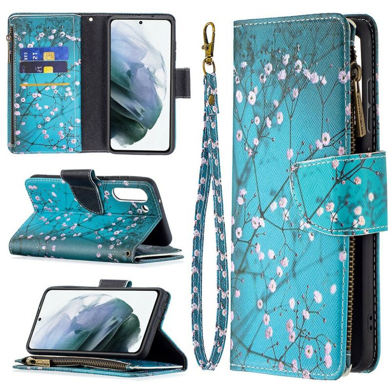 Folio-hoesje Samsung Galaxy S21 Fe Telefoonhoesje Boomzak Met Rits