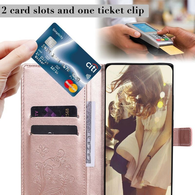 Folio-hoesje Samsung Galaxy S21 Fe Telefoonhoesje Gigantische Stringvlinders