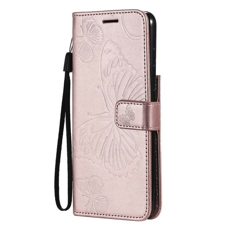 Folio-hoesje Samsung Galaxy S21 Fe Telefoonhoesje Gigantische Stringvlinders