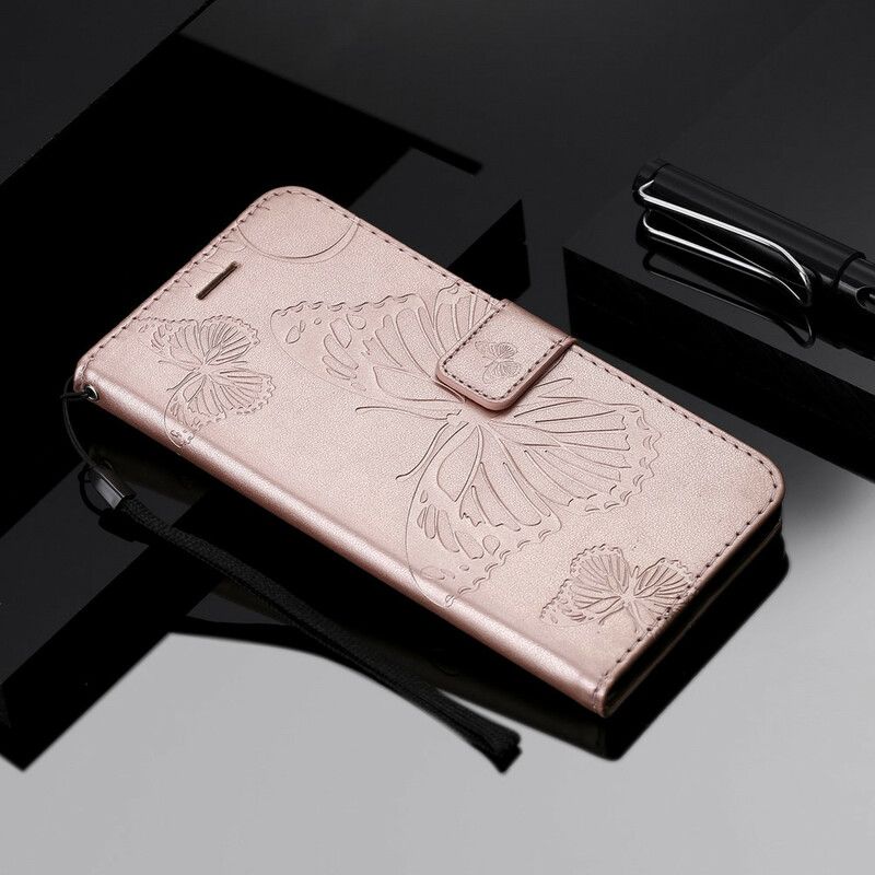 Folio-hoesje Samsung Galaxy S21 Fe Telefoonhoesje Gigantische Stringvlinders