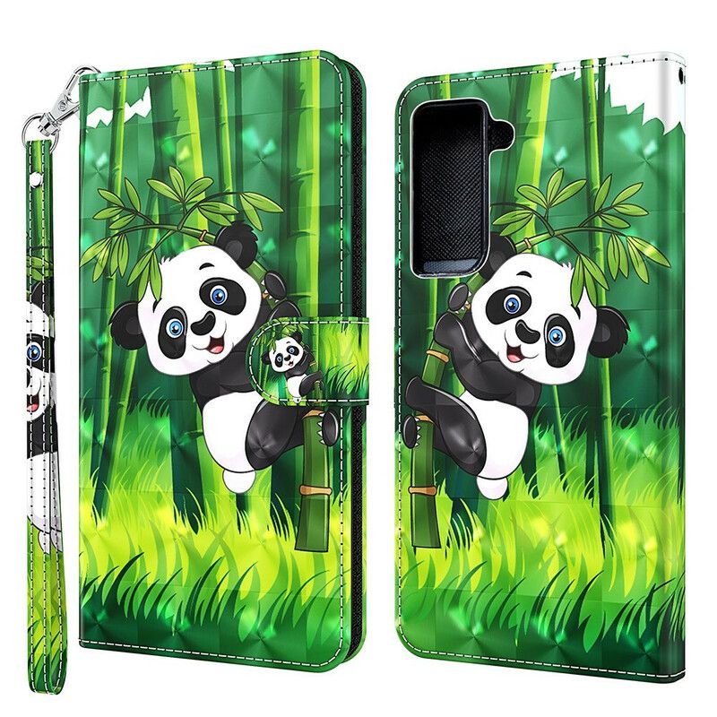 Folio-hoesje Samsung Galaxy S21 Fe Telefoonhoesje Panda En Bamboe
