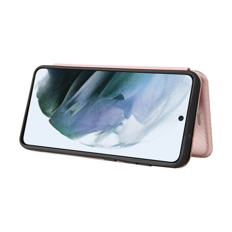 Folio-hoesje Voor Samsung Galaxy S21 Fe Koolstofvezel