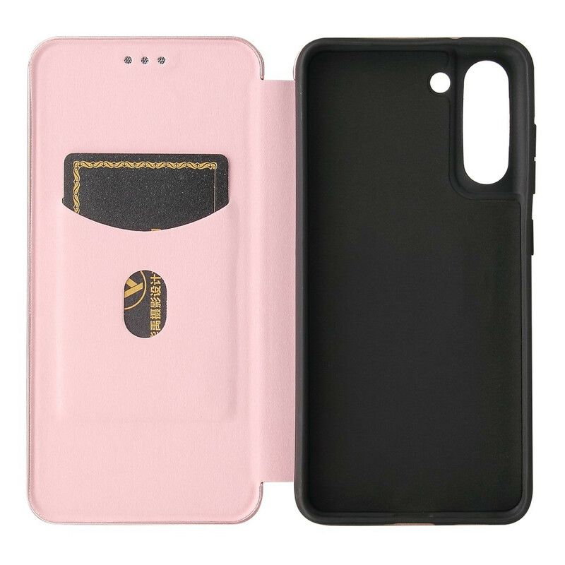 Folio-hoesje Voor Samsung Galaxy S21 Fe Koolstofvezel