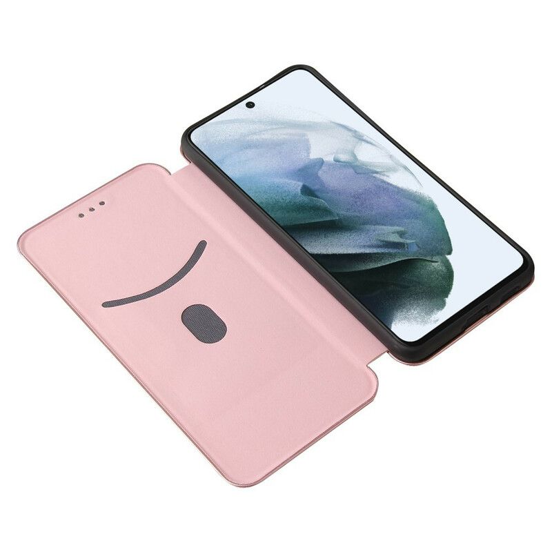 Folio-hoesje Voor Samsung Galaxy S21 Fe Koolstofvezel