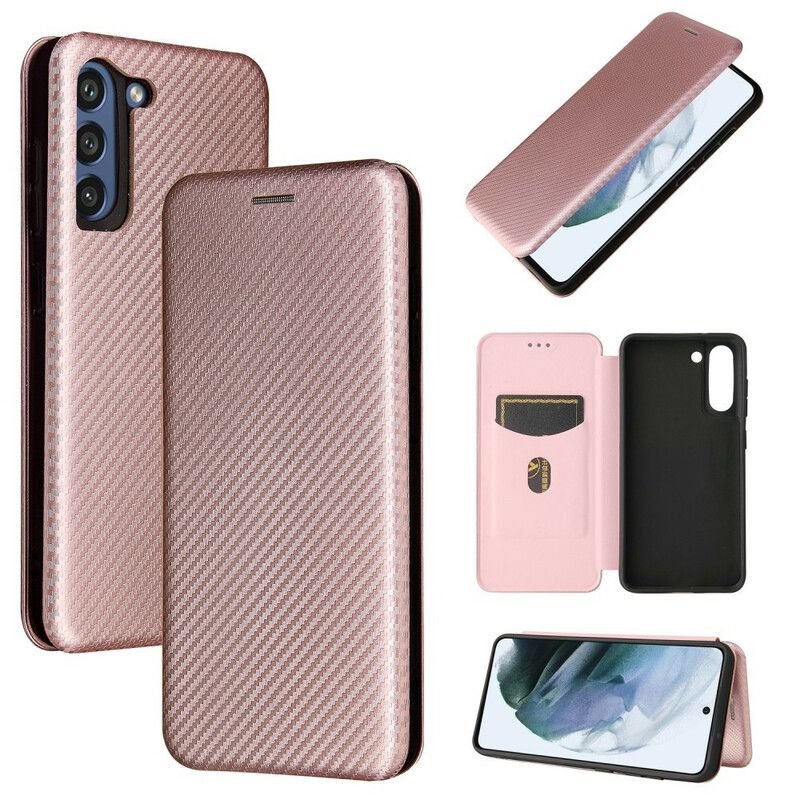 Folio-hoesje Voor Samsung Galaxy S21 Fe Koolstofvezel