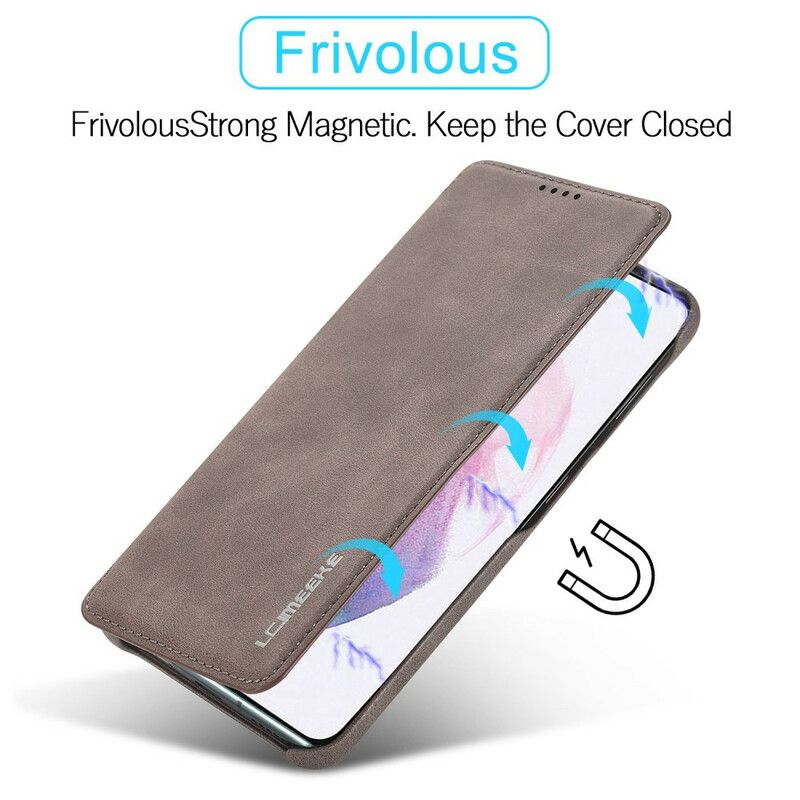 Folio-hoesje Voor Samsung Galaxy S21 Fe Lc.imeeke Leereffect