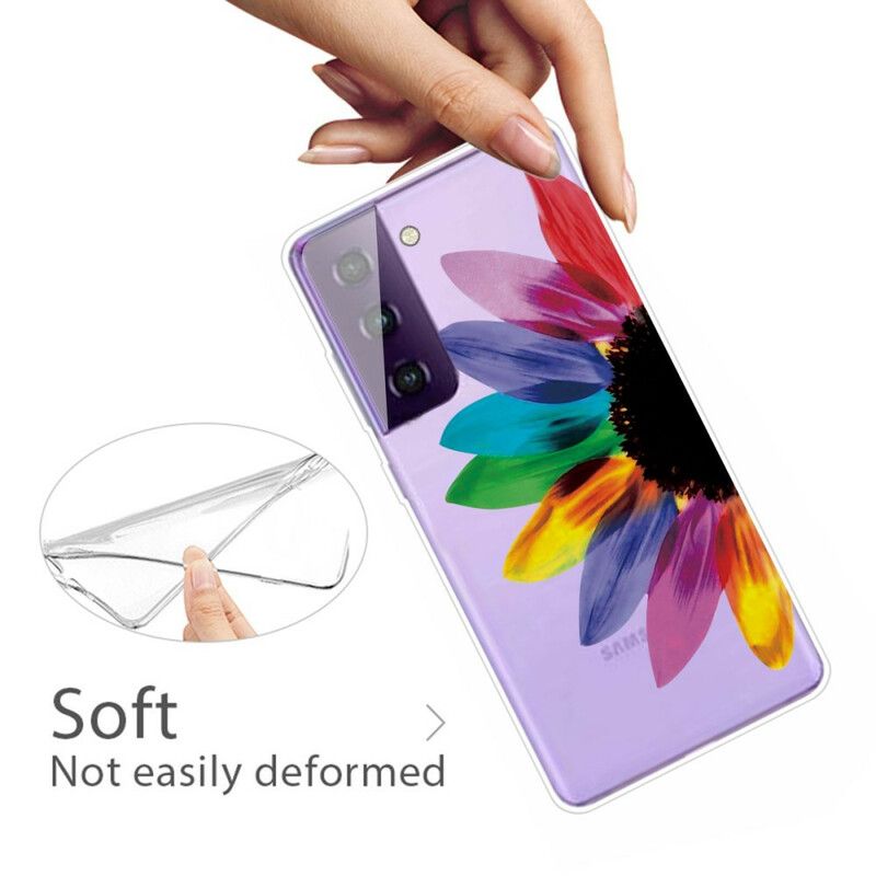 Hoesje Samsung Galaxy S21 Fe Kleurrijke Bloem Bescherming Hoesje