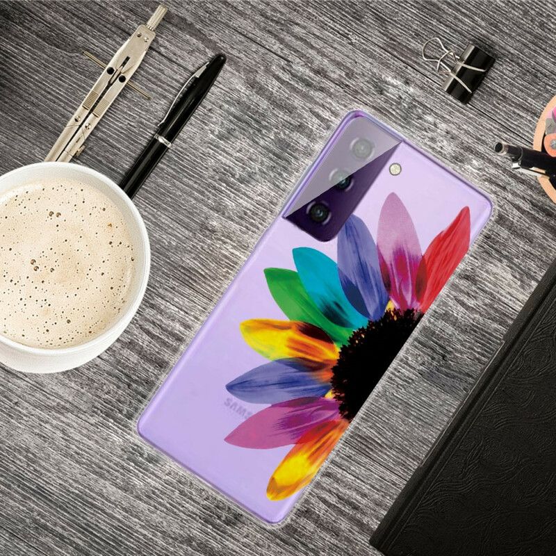 Hoesje Samsung Galaxy S21 Fe Kleurrijke Bloem Bescherming Hoesje