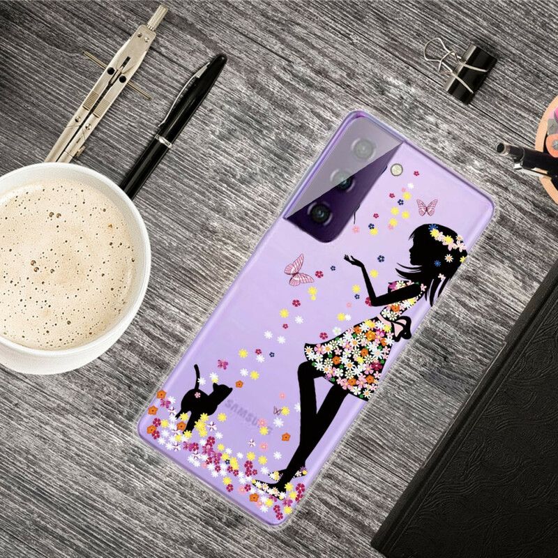 Hoesje Samsung Galaxy S21 Fe Mooie Bloemhoofd Bescherming Hoesje
