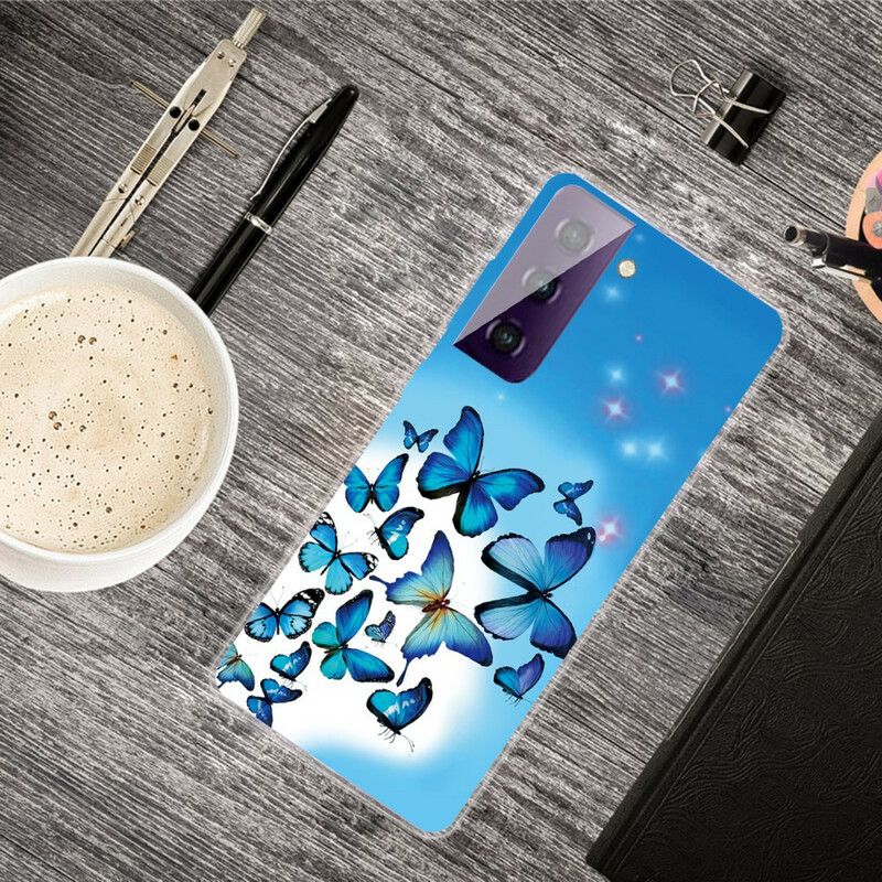Hoesje Samsung Galaxy S21 Fe Vlinders Vlinders Bescherming Hoesje