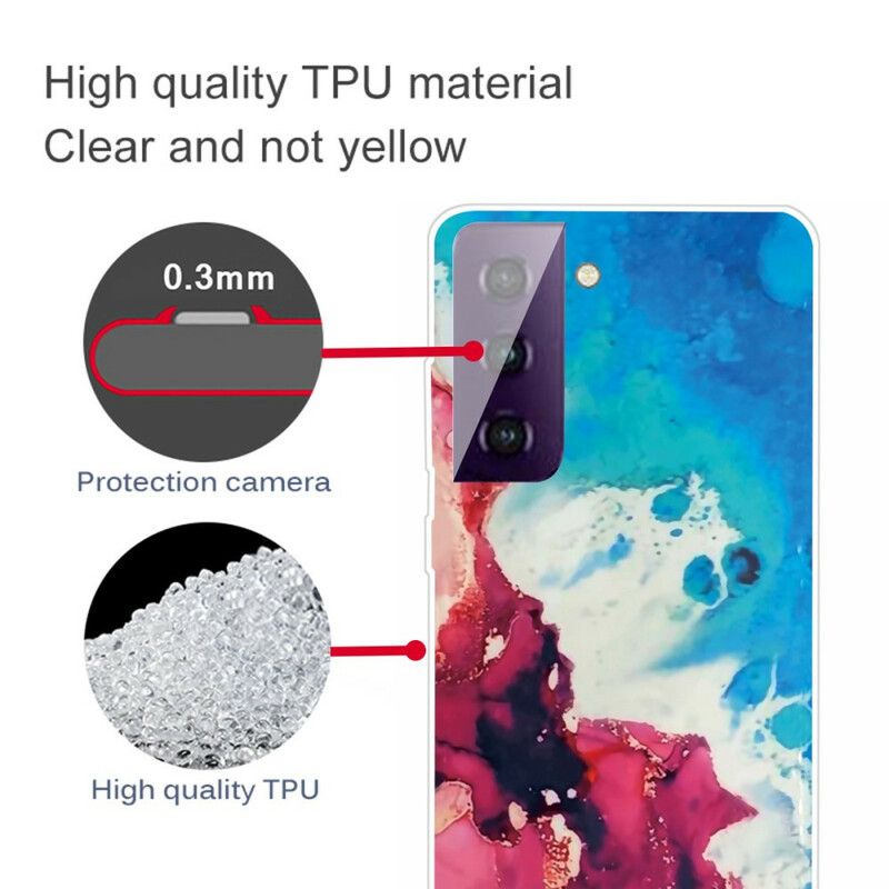 Hoesje Voor Samsung Galaxy S21 Fe Variabel Geometrisch Marmer