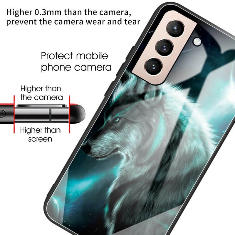 Hoesje Voor Samsung Galaxy S21 Fe Wolf Van Gehard Glas