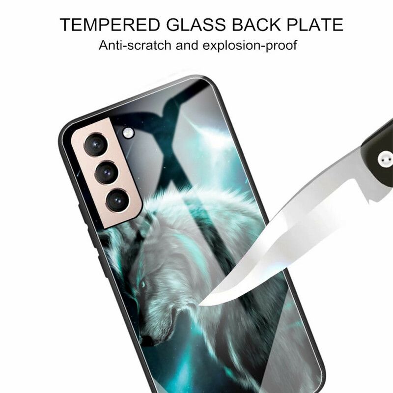 Hoesje Voor Samsung Galaxy S21 Fe Wolf Van Gehard Glas