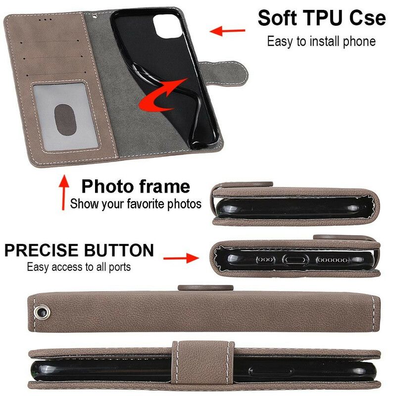 Leren Hoesje Samsung Galaxy S21 Fe Lederen Stijl Vintage Couture Bescherming Hoesje