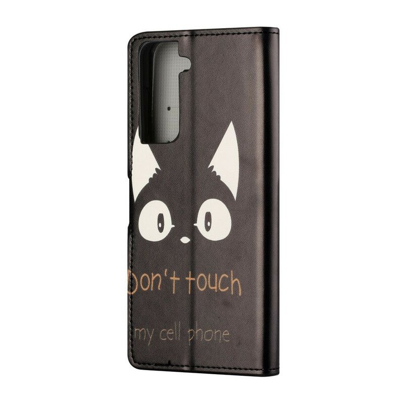 Leren Hoesje Samsung Galaxy S21 Fe Raak Mijn Mobiele Telefoon Niet Aan Bescherming Hoesje