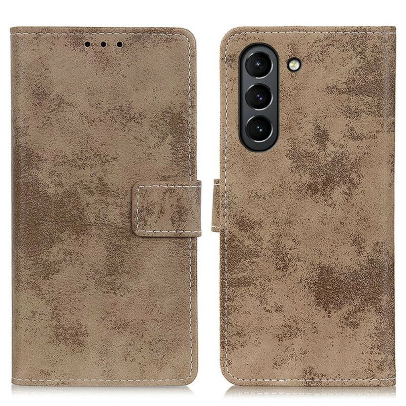 Leren Hoesje Samsung Galaxy S21 Fe Vintage Leereffect Bescherming Hoesje