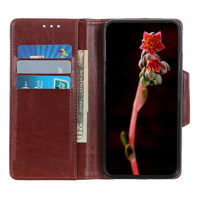 Leren Hoesje Samsung Galaxy S21 Fe Zilveren Gesp Met Mat Leereffect
