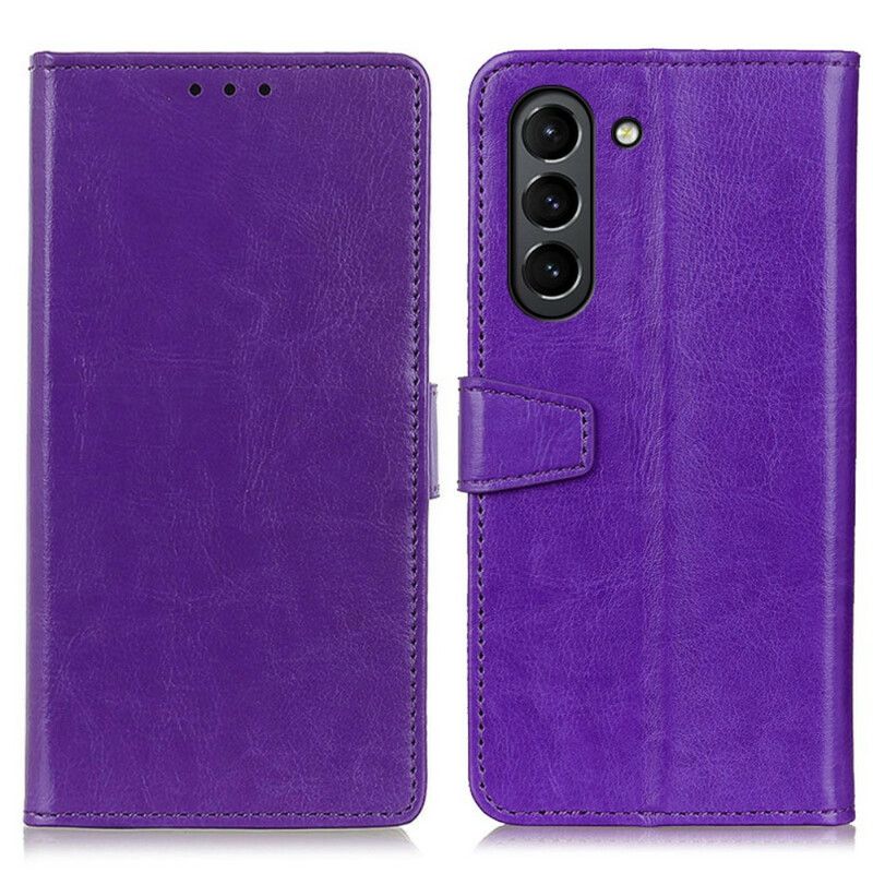 Leren Hoesje Voor Samsung Galaxy S21 Fe Eenvoudig Glanzend Leereffect