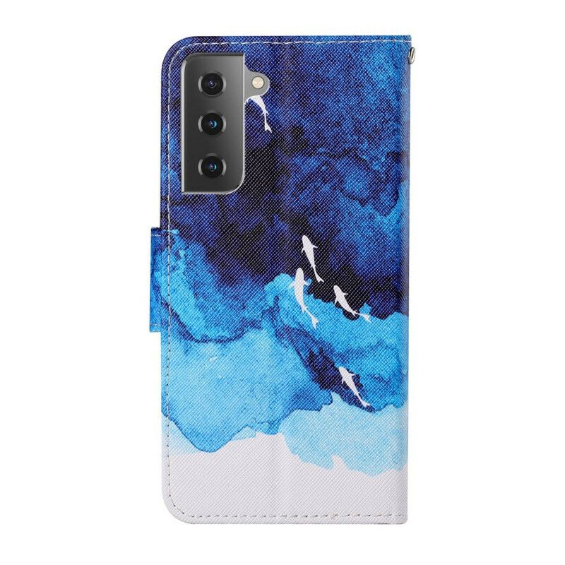 Leren Hoesje Voor Samsung Galaxy S21 Fe Zee Met Lanyard