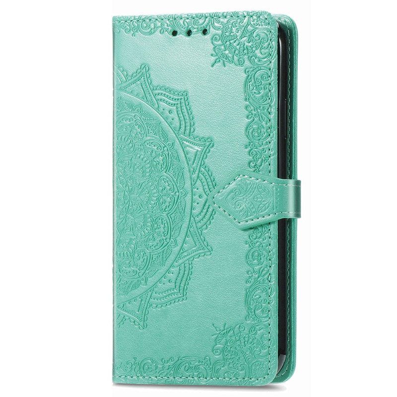 Folio-hoesje voor iPhone 15 Pro Max Met Ketting Barokmandala Met Riempje