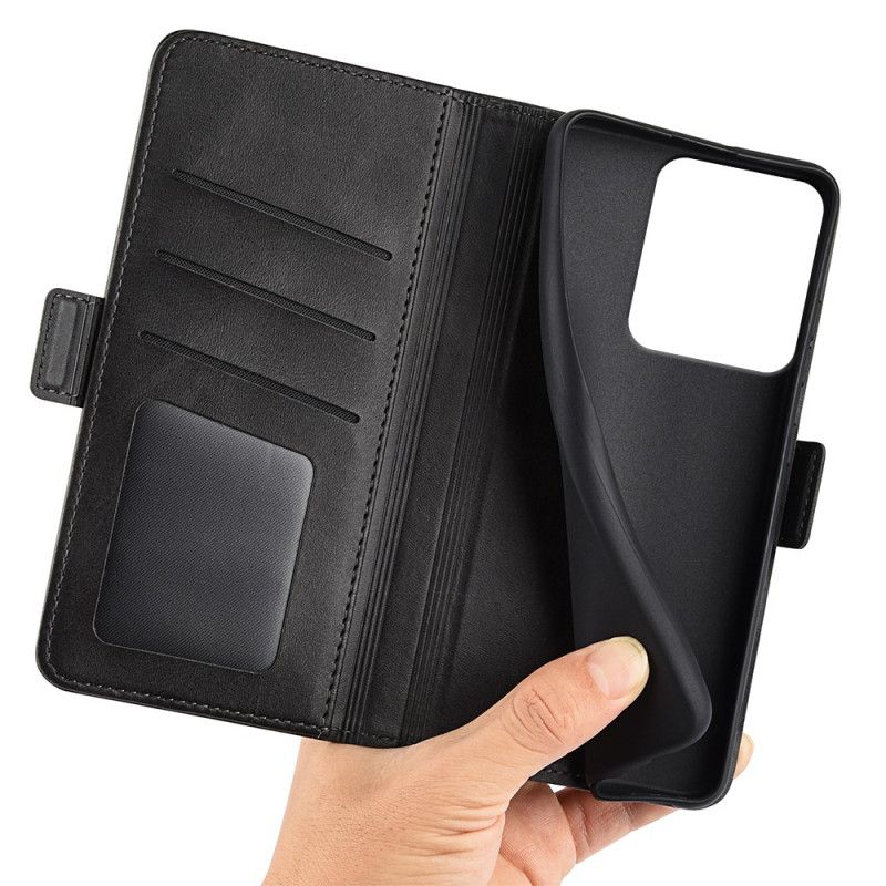 Leren Hoesje Voor Xiaomi Redmi Note 14s Dubbele Magnetische Sluiting