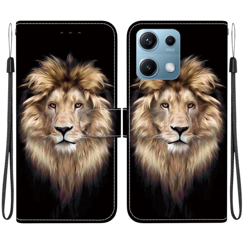 Leren Hoesje Voor Xiaomi Redmi Note 14s Leeuwenpatroon