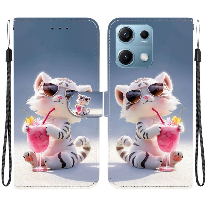 Leren Hoesje Voor Xiaomi Redmi Note 14s Tijgerprint