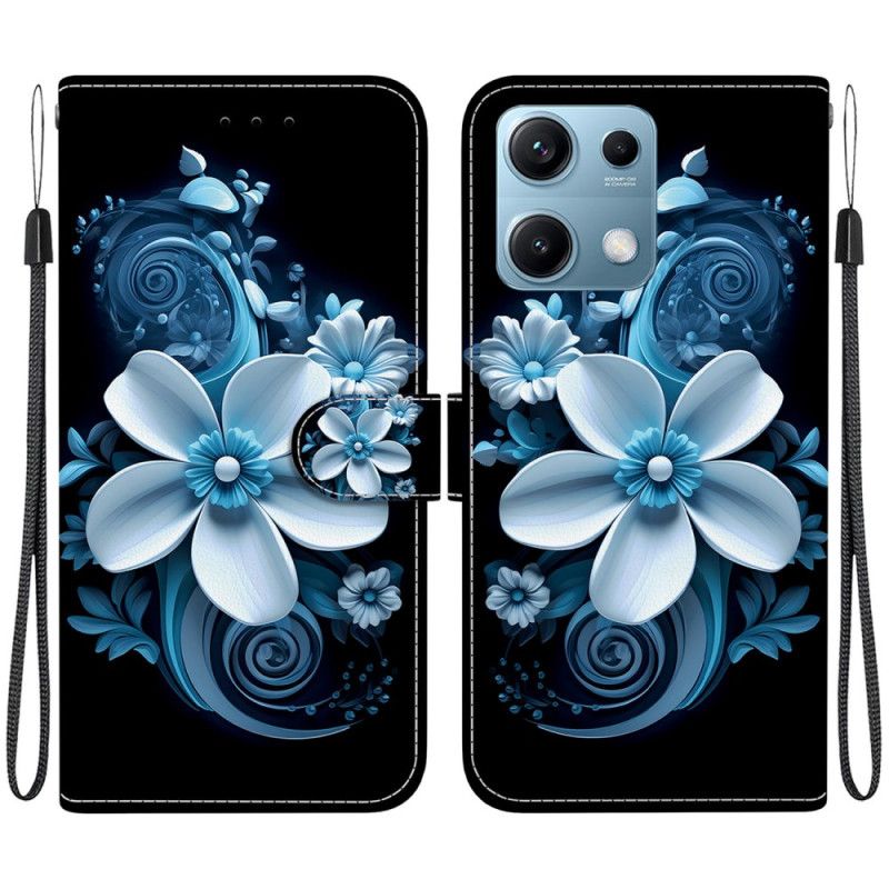 Leren Hoesje Voor Xiaomi Redmi Note 14s Zwarte Orchidee