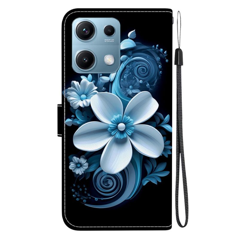 Leren Hoesje Voor Xiaomi Redmi Note 14s Zwarte Orchidee