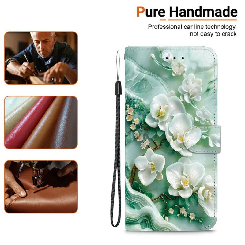 Leren Hoesje Xiaomi Redmi Note 14s Jadebloem