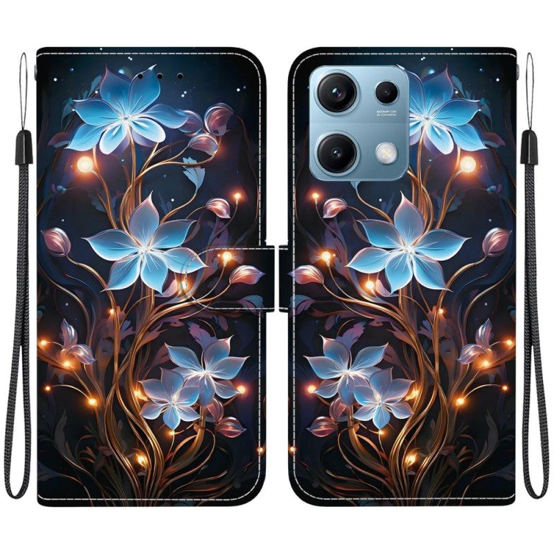 Leren Hoesje Xiaomi Redmi Note 14s Kleine Bloemen