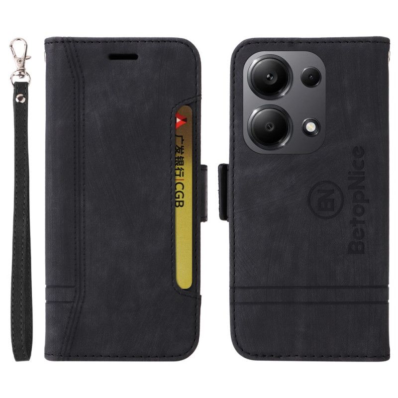 Leren Hoesje Xiaomi Redmi Note 14s Met Riem Betopnice Bescherming Hoesje