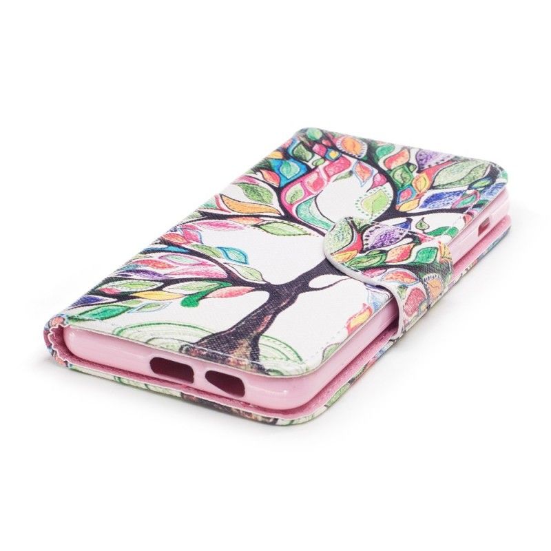Bescherming Hoesje Samsung Galaxy A8 Telefoonhoesje Gekleurde Boom