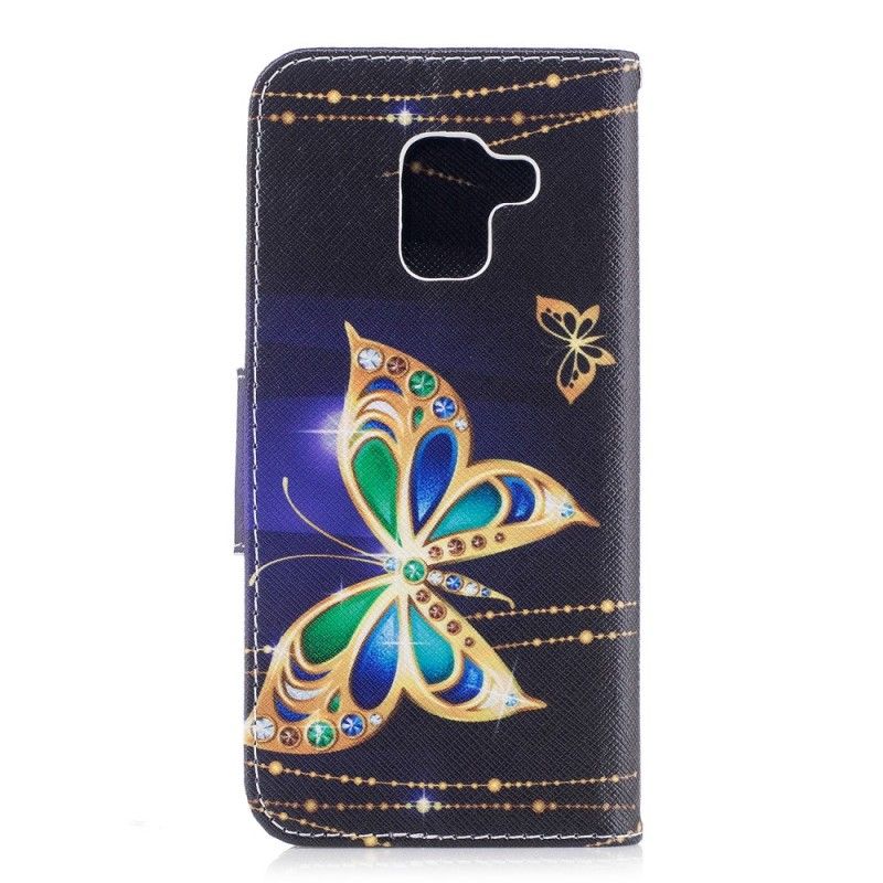 Bescherming Hoesje Samsung Galaxy A8 Telefoonhoesje Magische Vlinder