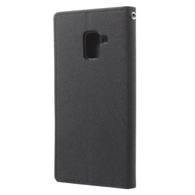 Cover Folio-hoesje Samsung Galaxy A8 Donkerblauw Groen Telefoonhoesje Tweekleurig Kwik