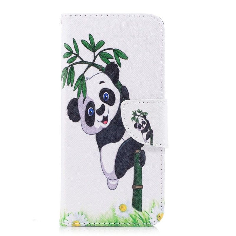 Cover Folio-hoesje Samsung Galaxy A8 Telefoonhoesje Panda Op Bamboe