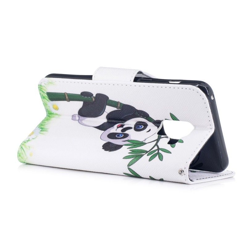 Cover Folio-hoesje Samsung Galaxy A8 Telefoonhoesje Panda Op Bamboe