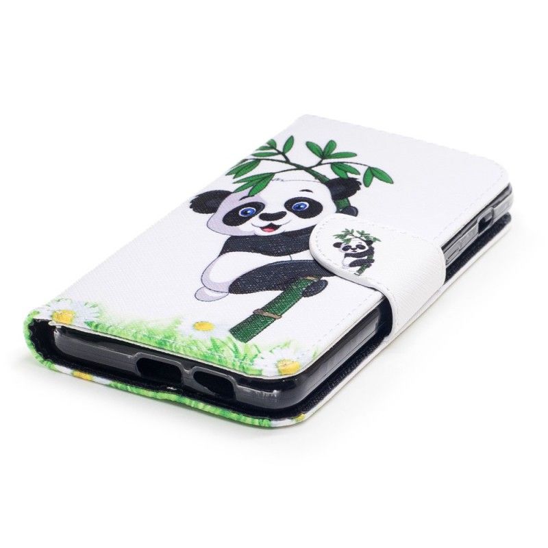 Cover Folio-hoesje Samsung Galaxy A8 Telefoonhoesje Panda Op Bamboe