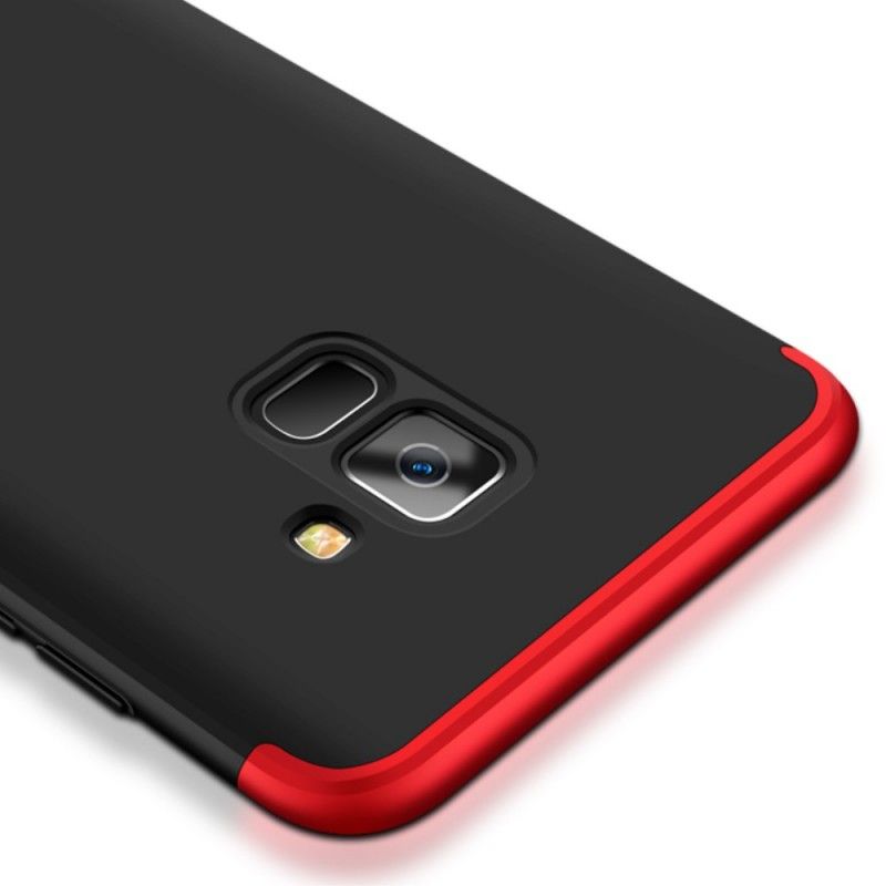 Cover Hoesje Samsung Galaxy A8 Rood Zwart Telefoonhoesje Afneembare Gkk