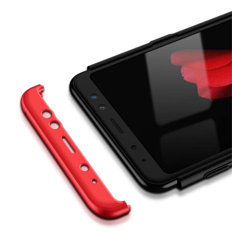 Cover Hoesje Samsung Galaxy A8 Rood Zwart Telefoonhoesje Afneembare Gkk